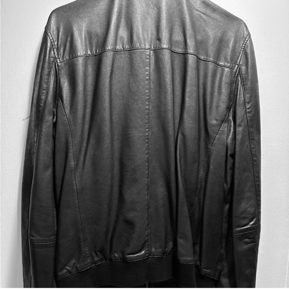 SOLD!! NWT MENS ALLSAINTS KINO BLACK BIKER LEATHER BOMBER JACKET STREETWEAR SZ M - Picture 15 of 15